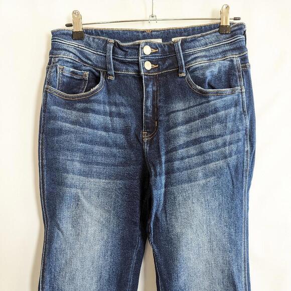 KanCan Highrise Flare Jeans 28 Raw Hem Bell Bottom Jean Factory Distressed - Picture 4 of 15